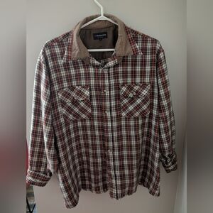 Vintage Red and Black Plaid Button-Up Shirt
